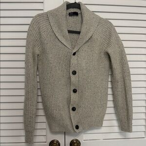 GAP Men's Gray Shawl Collar Cardigan